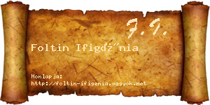 Foltin Ifigénia névjegykártya
